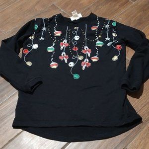 Vintage M&C Sportswear S holiday Christmas sweater sweatshirt bells silv…